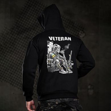 Худі Genesis утеплене флісом з принтом Veteran чорне розмір M buy97250bls-M фото