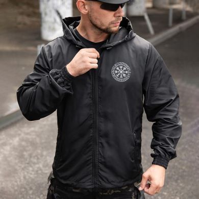 Вітрівка&nbsp;Born of War з принтом Voron чорна розмір S buy97364bls-S фото