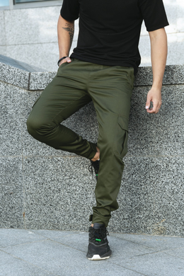 Хлопковые мужские брюки Intruder Baza с 6-ю карманами / Плотные Брюки Карго с манжетами хаки размер M 1613394645bls-M фото