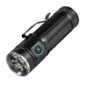 Ручний акумуляторний ліхтар W5184-6XHP360 з індикацією заряду чорний 11,8х3,4 см ws93859bls фото