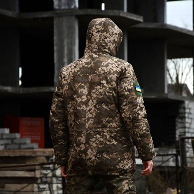 Мужская зимняя Куртка с капюшоном на синтепоне / Парк пиксель размер S 1750843475bls-S фото