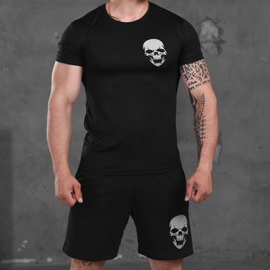 Комплект футболка Coolpass + шорти з принтом Skull чорна розмір M buy87476bls-M фото