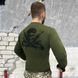 Стильный мужской Свитшот Frion на флисе с патриотической Вышивкой / Свитер свободного кроя олива размер XL 52002bls-XL фото 3