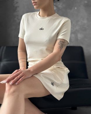 Літній жіночий Комплект Футболка + Шорти бежевий Оne Size buy92477bls фото