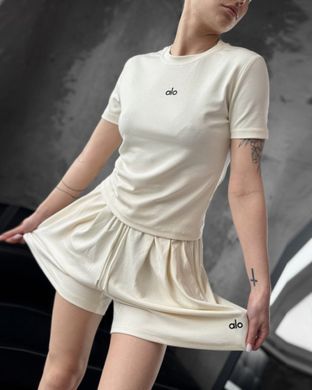 Літній жіночий Комплект Футболка + Шорти бежевий Оne Size buy92477bls фото