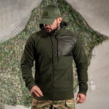 Флисовая кофта Hexagon Hybrid со вставками соты олива размер S buy97902-S фото