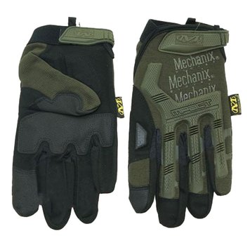 Плотные Перчатки Mechanix M-pact с усиленными накладками и антискользящим покрытием олива размер L 12727bls-L фото