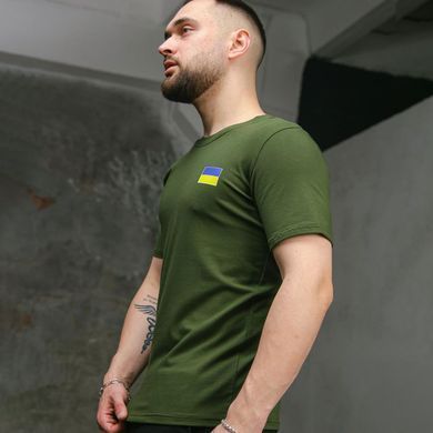 Базова чоловіча Футболка Intruder з патріотичним принтом Прапор України хакі розмір XL 9662699070bls-XL фото
