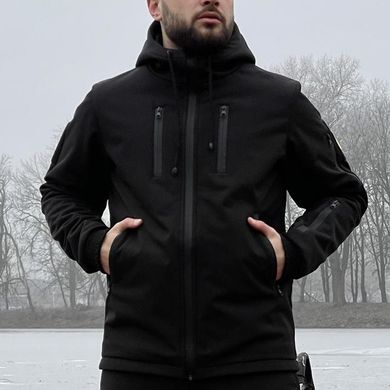 Мужская куртка "Reef" SoftShell на микрофлисе до -10°C черная размер S int1434674060bls-S фото