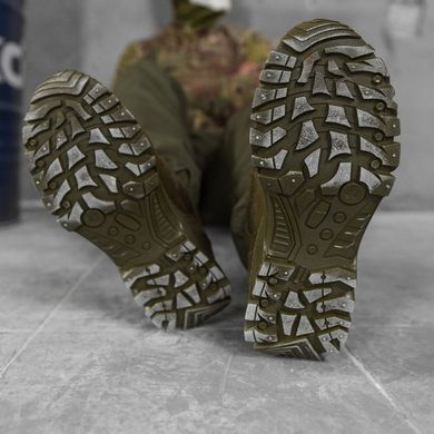 Чоловічі шкіряні кросівки із сітчастими вставками олива розмір 40 buy85896bls-40 фото