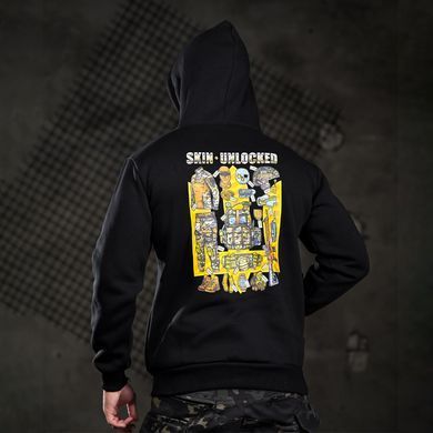 Худі Genesis на флісі з принтом Skin unlocked чорне розмір M buy97243bls-M фото