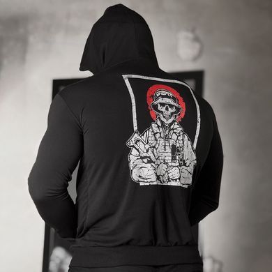 Худи Maklin Солдат с принтом на груди и спине черное размер M buy91306bls-M фото