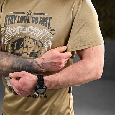 Потоотводная футболка Oblivion Tactical с принтом Go fast койот размер XL buy92211bls-XL фото