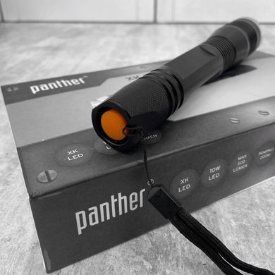 Ручной аккумуляторный Фонарик Panther PT-4218 с функцией зума и 4 режимами работы черный 13960bls фото