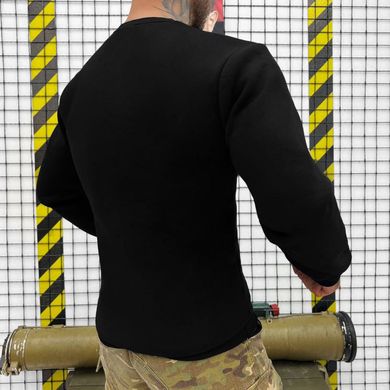 Стильный мужской Свитшот на флисе с патриотической вышивкой / Свитер свободного кроя черный размер M 50180bls-M фото