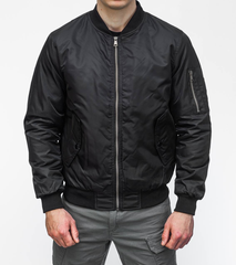 Чоловічий Бомбер з Нейлоновою підкладкою чорна / Демісезонна Куртка розмір M md1133bls-M фото