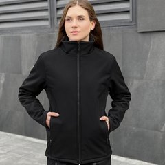 Жіноча Демісезонна Куртка "Pobedov Shadow" Soft Shell на мікрофлісі чорна розмір S pobOWku2 875babls-S фото