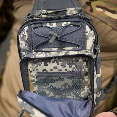 Тактическая нагрудная cумка Podium Oxford 6 л с системой крепления Molle серый пиксель 26&times;19&times;10 см buy94062bls фото