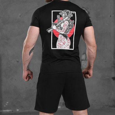 Літній комплект футболка та шорти з принтом Coolpass чорні розмір M buy87475bls-M фото