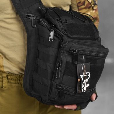 Однолямковий рюкзак 6 л Silver Knight Oxford 900D із системою кріплення Molle чорний розмір 27х22х9 см buy86762bls фото