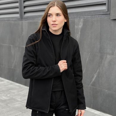Жіноча Демісезонна Куртка "Pobedov Shadow" Soft Shell на мікрофлісі чорна розмір S pobOWku2 875babls-S фото