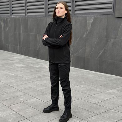 Женская Демисезонная Куртка "Pobedov Shadow" Soft Shell на микрофлисе черная размер S pobOWku2 875babls-S фото