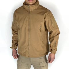 Чоловіча флісова Куртка Softshell з капюшном та вентиляційними блискавками койот розмір M md1113bls-M фото