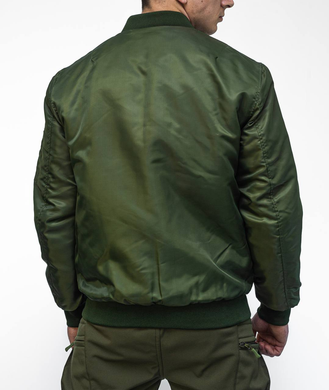 Мужской Бомбер с Нейлоновой подкладкой олива / Демисезонная Куртка размер M md1134bls-M фото