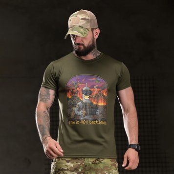 Потовідвідна футболка Born of War з принтом I&rsquo;m back олива розмір S buy96911bls-S фото
