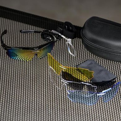 Тактические очки Oakley с 5-ю сменными линзами и чехлом черные buy94147bls фото