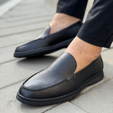 Чоловічі Лофери з натуральної шкіри U.Spirit Classic чорні розмір 40 Лофери 8221 ч/флbls-40 фото