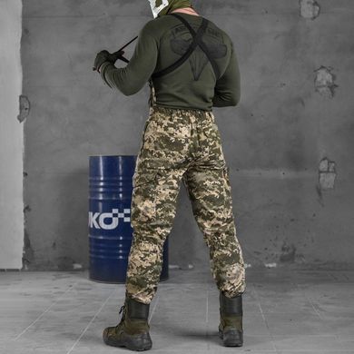 Демисезонная мужская форма Горка Rip-Stop на флисе / Комплект Куртка + Брюки с подтяжками пиксель размер S buy85666bls-S фото