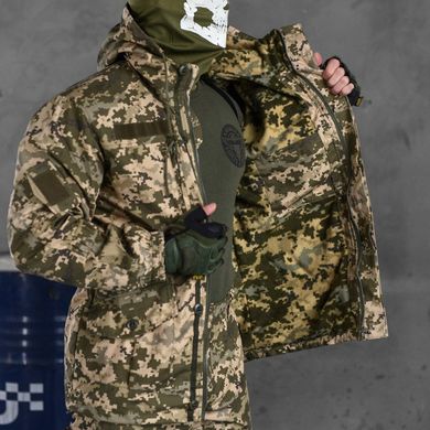 Демисезонная мужская форма Горка Rip-Stop на флисе / Комплект Куртка + Брюки с подтяжками пиксель размер S buy85666bls-S фото