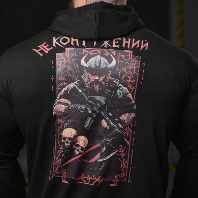 Худі Maklin з принтом на спині Не Контужений чорне розмір M buy90848bls-M фото