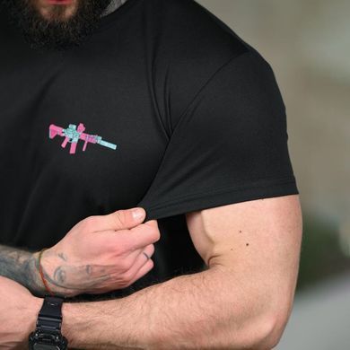 Потовідвідна футболка Selion з принтом Gun чорна розмір 2XL buy95274bls-2XL фото