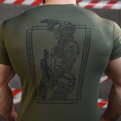 Потовідвідна футболка Sabur Girl з принтом на спині олива розмір M buy91074bls-M фото
