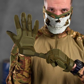 Міцні сенсорні Рукавиці Mechanix M-Pact із захисними накладками олива розмір M 13426bls-M фото