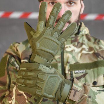 Міцні сенсорні Рукавиці Mechanix M-Pact із захисними накладками олива розмір L 13426bls-L фото