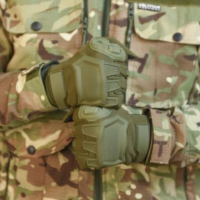Міцні сенсорні Рукавиці Mechanix M-Pact із захисними накладками олива розмір L 13426bls-L фото