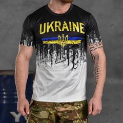 Потовідвідна чоловіча футболка з принтом "Ukraine" Coolmax чорно-біла розмір M buy85567bls-M фото