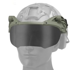 Защитные флип очки на шлем Fast с 2-мя сменными линзами олива bkrокуляриbls-о фото