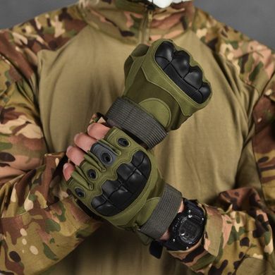 Беспалые перчатки с защитными накладками Outdoor Tactics олива размер M buy86960bls-M фото