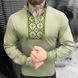 Вышитая мужская рубашка на длинный рукав / Стильная вышиванка в зеленом цвете размер S 19266bls-S фото 1