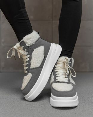 Черевики Natary утеплені хутром сірі розмір 36 buy89828bls-36 фото