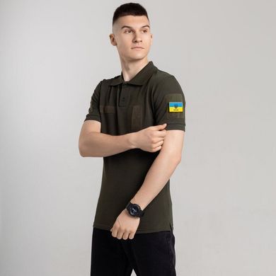 Хлопковое поло Pobedov Royal с липучками для шевронов олива размер S pobTSpl3107khbls-S фото