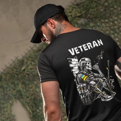 Комплект 4в1 з принтом Veteran Худі та Футболка + Шорти і Бейсболка чорний розмір M buy96983bls-M фото
