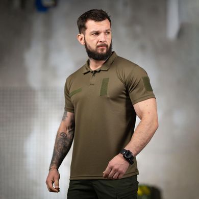 Потоотводное поло с липучками под шевроны олива размер S buy95337bls-S фото