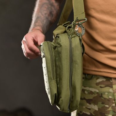 Тактична сумка-органайзер з системою кріплення Molle та липучками олива buy96885bls фото