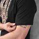 Мужская футболка-вышиванка кулир на короткий рукав с орнаментом золотой Герб черный размер M buy87039bls-M фото 6