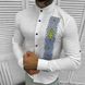 Вышитая мужская Рубашка Vareti на длинный рукав / Стильная Вышиванка с Патриотическим орнаментом в белом цвете размер S 50028bls-S фото 1